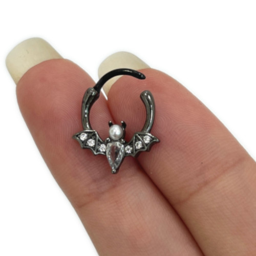Black Bat Hinged Segment Ring