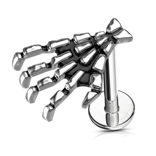 Skeleton Hand Labret Stud