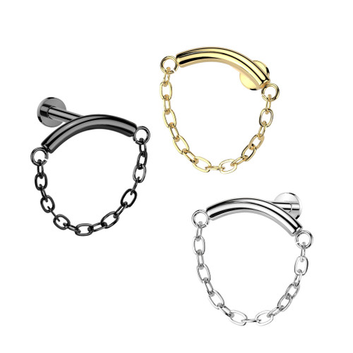 Dangle Linked Chain Labret Studs