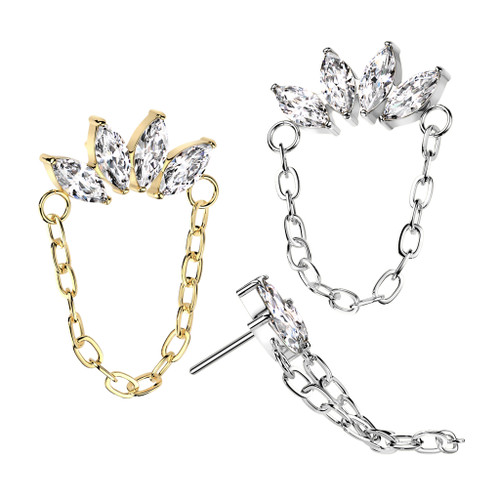 Chain Linked Marquise CZ Top Replacement Parts