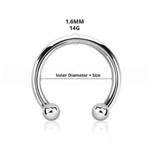 Front Facing Holes Horseshoe Circular Barbell