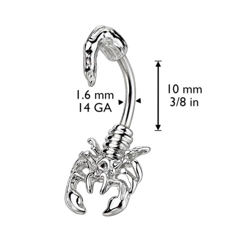 14G Scorpion Reverse Belly Ring