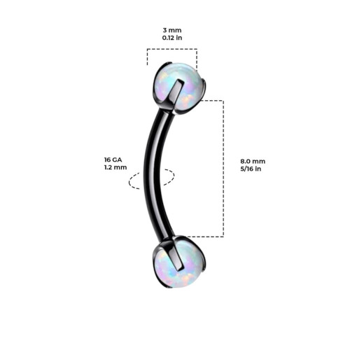 Dragon Claw Opal Eyebrow Barbell
