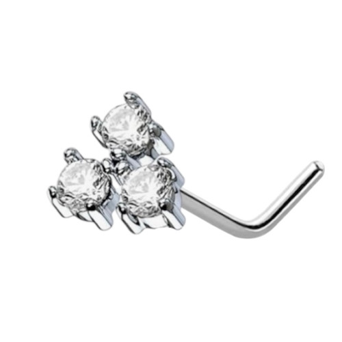 CZ L Shape Nose Studs
