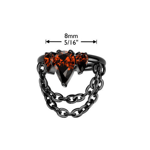 Pear CZ Crown Clicker Septum Ring