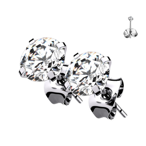 Clear CZ Studs Earrings