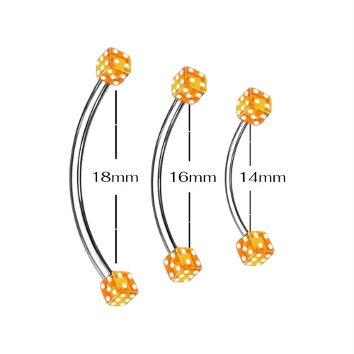 Acrylic Dice Snake Eyes Barbell