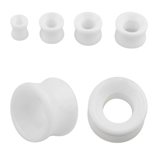 Ivory Stone Double Flare Ear Tunnels Gauges