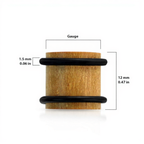 Golden Teak Wood Ear Gauges Piercing