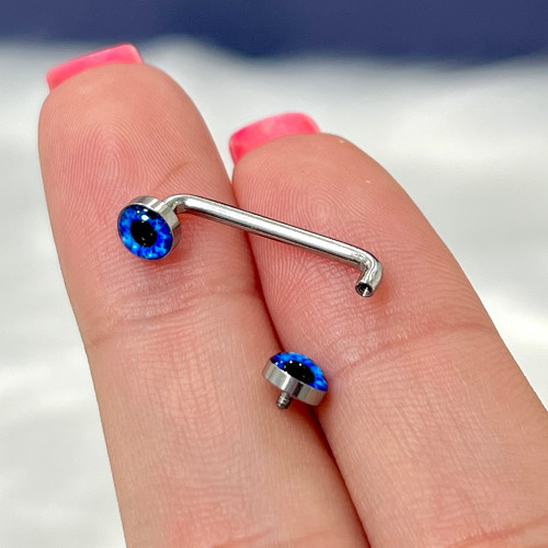 Internally Threaded Glass Eyes Surface Barbells