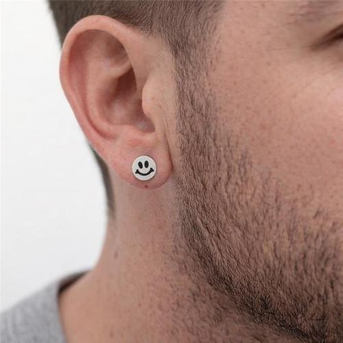 Smiley Face Studs Earrings Piercings