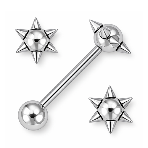 14G Mace Ball Barbells Tongue Rings