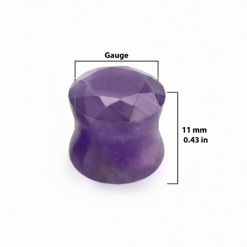 Amethyst Stone Double Flare Ear Gauges