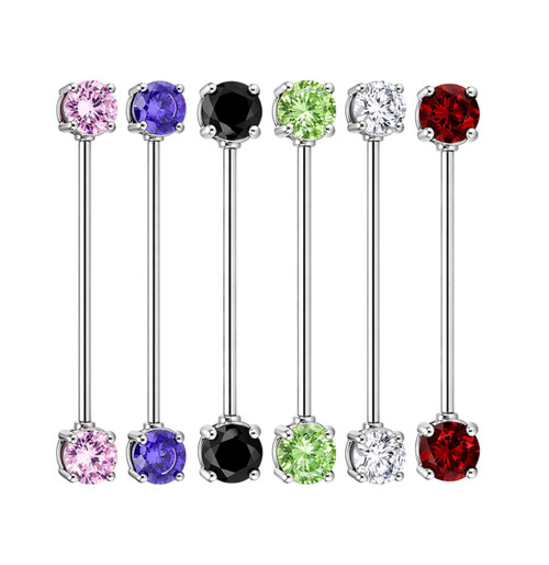 Prong CZ Industrial Barbells Piercings