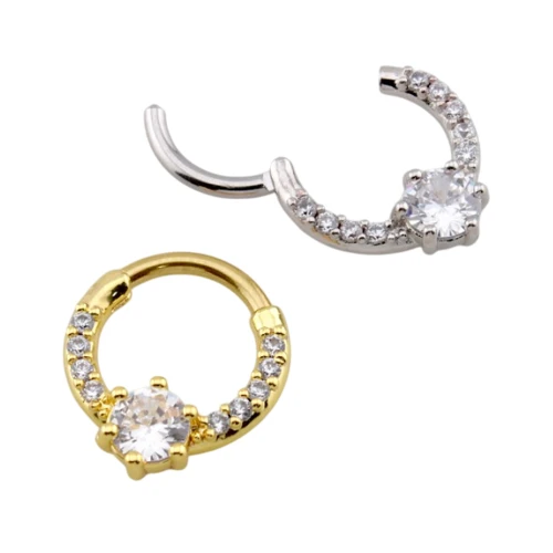 Paved Round CZ Hinged Segment Rings