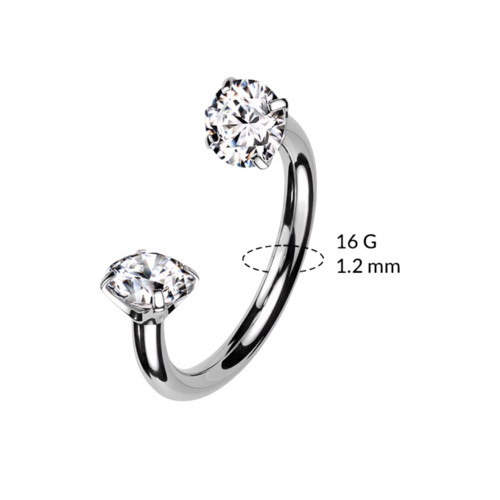 16G Prong CZ Circular Barbells Horseshoe Rings