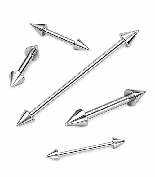 16G Spike Straight Barbells Piercings Jewelry