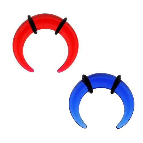 Red Blue Acrylic Pincher Septum Tapers