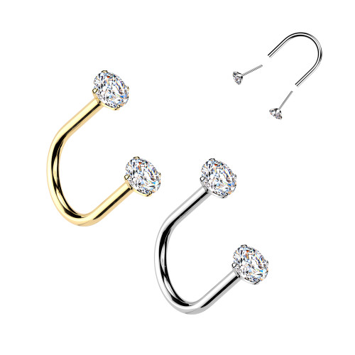 Push In CZ Top U-Hoops Earrings