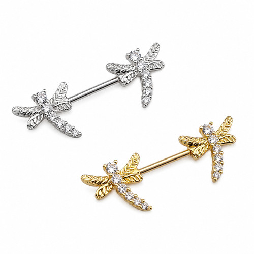 Cascade CZ Dragonfly Nipple Barbells Rings