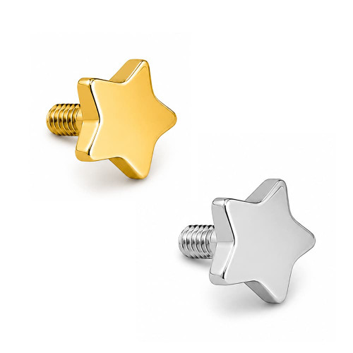Titanium Flat Star Dermal Anchor Tops Piercings