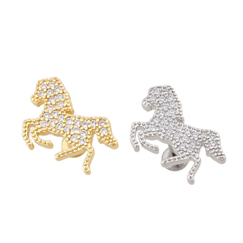 3D Prancing Horse CZ Labret Stud