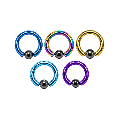 Titanium Hematite Ball Captive Bead Ring
