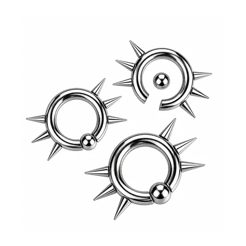 Six Spikes Captive Bead Ring Piercing