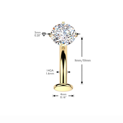 14G CZ Floating Belly Ring