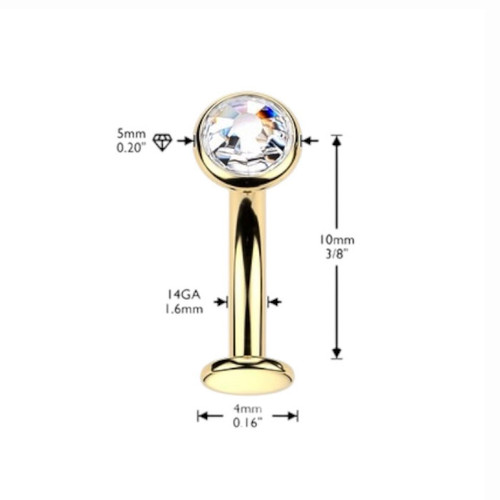 14G CZ Floating Belly Ring