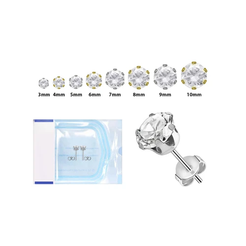 Sterilized Prong Set CZ Stud Earring