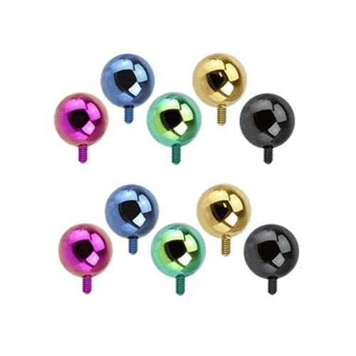 10pc Titanium Anodized Ball Dermal Top