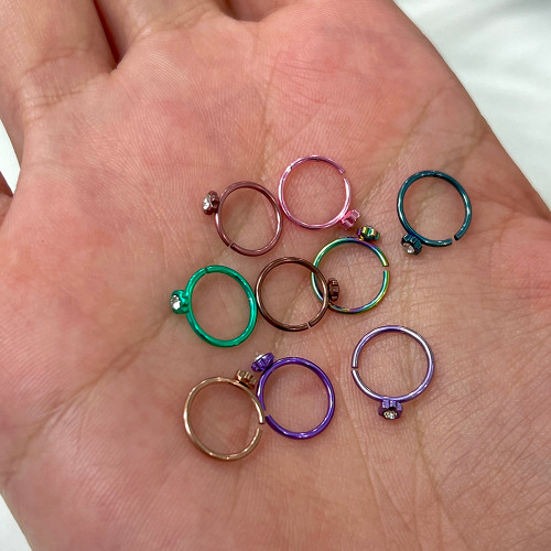 20G CZ Flower Bendable Rings Hoops