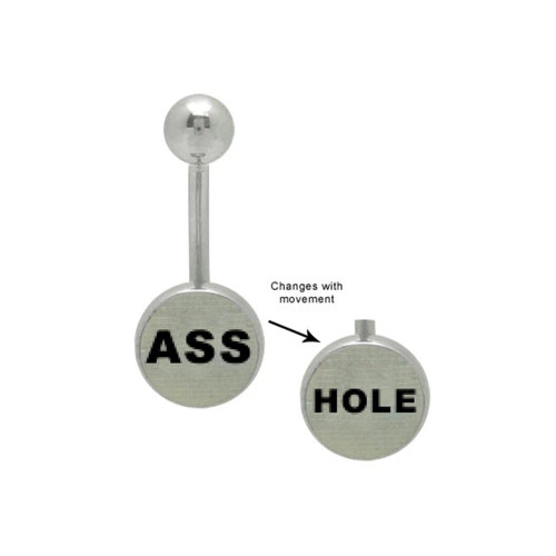 Ass Hole Text Belly Button Ring Piercing
