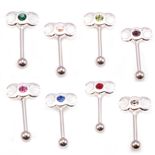 Barbell Cartilage Tragus Earring Unique Design with Jewel 