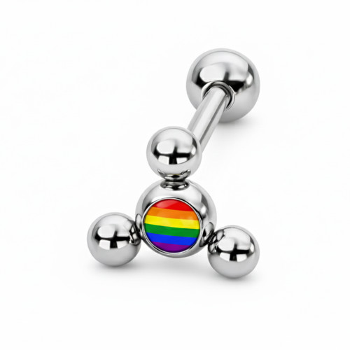 Spinner Ball Pride Logo Tongue Barbells Rings Piercings