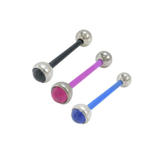 Barbell Tongue Ring Bioplast Flex Shaft