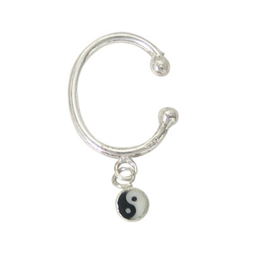 Dangle Ying Yang Ear Cuff Clip On Belly Ring