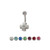 Cross Center CZ Belly Button Ring Piercing