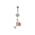 Martini Glass Dangle Belly Button Ring Piercing