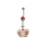 Dangling Crown CZ Belly Button Ring Piercing