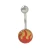 Flame Belly Button Ring Piercing