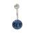 Belly Button Ring 14G Surgical Steel with Holographic Design the word "SEX"