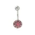 Floral Design Badge Belly Ring Piercing