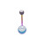 Multi Color Solid Titanium 14g Belly Button Ring with Double Jewel