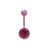 Pink Titanium Belly Button Ring with Matching Jewel 14ga