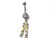 Body jewelry, 316L surgical steel, dangling (14G) Belly button ring
