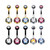10PCS Bezel CZ Belly Button Rings