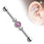 Industrial 14ga Barbell with Three CZ Centered Multi Paved Circle