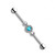 Industrial 14ga Barbell with Three CZ Centered Multi Paved Circle